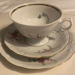 Rose Kent cup saucers, dessert plate